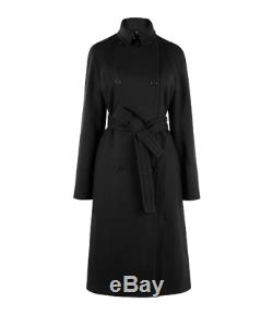 Karen Millen Nouveau Noir Tailored Long Belted Trench Coat Casual Jacket Uk 6 16