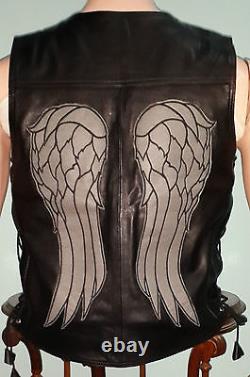 La veste en cuir avec les ailes d'ange de Daryl Dixon, gouverneur de The Walking Dead, neuve avec étiquette