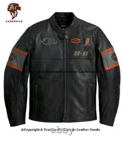 Lionstar Harley Davidson Hd1 Moto Moto Veste En Cuir Véritable