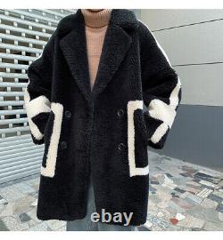 Manteau d'hiver pour homme en laine d'agneau, coton, tendance, épais, longueur moyenne, parka, taille.