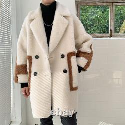 Manteau d'hiver pour hommes, manteau en laine d'agneau et coton tendance, parka épaisse de longueur moyenne, taille SZ