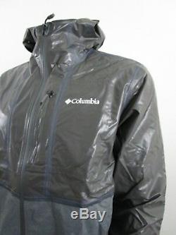 Mens Columbia Outdry Explorateur Capuche Hybride Imperméable Rain Jacket Nwt Noircissent