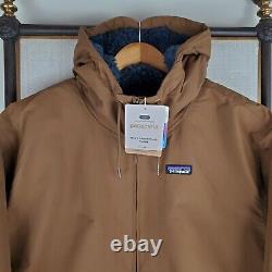 New $229 Patagonia Taille 2xl Isthmus Sherpa Lined Bomber Jacket Owl Brown Hoodie