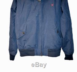 New Mens Hackett London Harry Classique Harrington Jacket Coat Navy Taille M Rrp £ 195