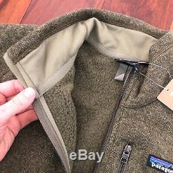 New Patagonia Mens Medium M Better Sweater Fleece 1/4 Zip Jacket Pull Vert