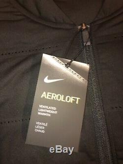 Nike Golf Aeroloft Zip Veste Noire Pleine D'eau Repel 932235-010 Nouveaux Hommes 250 $