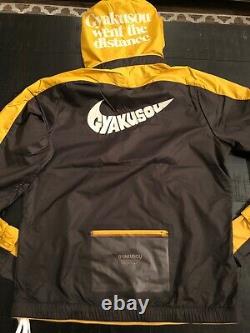 Nike Gyakusou 1/2 Zip Hooded Jacket Running Pewter Mineral Yellow Sz M Cd7107-274
