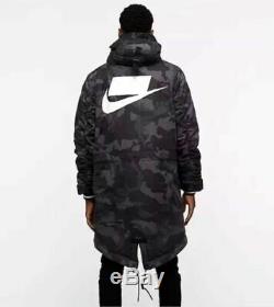 Nike Sportswear Nsw Primaloft Parka Noir Gris Obsidian Camo Chaud Hommes M