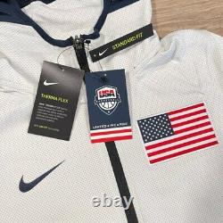 Nike Therma Flex USA Basketball Olympic Warmup Jacket At4879 100 Wht Hommes Small
