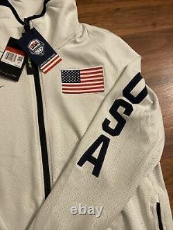 Nike USA Basketball Therma Flex Showtime Hoodie Jacket Sz L Large White USA 130 $