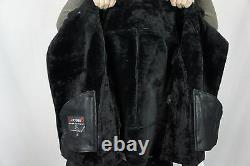 Noir 100% Shearling Leather Sheepskin Pilot Bomber Aviator Jacket Coat Xs 6xl