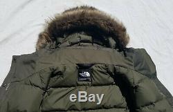 North Face Arctic Parka II Manteau Veste New Taupe Vert Taille L Nwt De Femmes