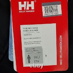 Nouveau $275 Helly Hansen Taille 2xl Hommes Imperméable Veste Noire Isolante Manteau T.-n.-o.