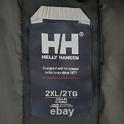 Nouveau $275 Helly Hansen Taille 2xl Hommes Imperméable Veste Noire Isolante Manteau T.-n.-o.