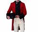 Nouveau Anthony Bridgerton Regency Hommes Red Outfit, Veste De Cuffs Noir Livraison Rapide