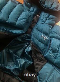 Nouveau! Arcteryx Hommes Cerium Lt Hoody Jacket850 Fill Goose Downxliliad Bleu 379 $