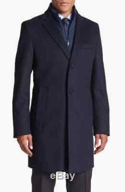 Nouveau Hugo Boss Mens Costume En Laine De Cachemire Bleu Longue Veste Trench-coat 46r 56 XXL