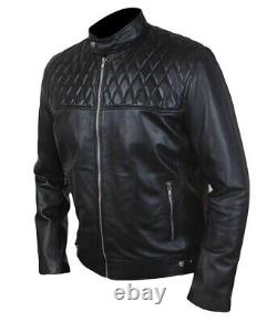 Nouveau Veste En Cuir Véritable Homme De Moto Style Moto Slim Fit Jacket Az049