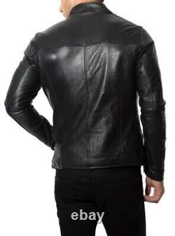 Nouveau Veste En Cuir Véritable Pour Hommes Biker Style Moto Slim Fit Jacket Az009
