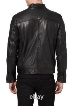 Nouveau Veste En Cuir Véritable Pour Hommes Biker Style Moto Slim Fit Jacket Az260