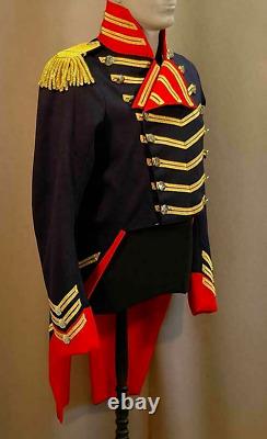 Nouveau manteau en laine bleue de marine pour hommes de la Marine américaine lors de la guerre navale napoléonienne de 1812.