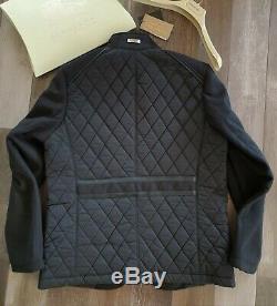 Nouveaux Burberry Cashmere Men Sandringham Black Diamond Veste Matelassée Coat L