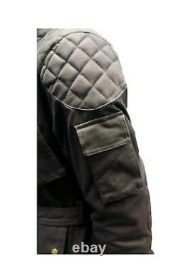 Nouvelle Moto Moto Black Wax Cotton Wp Armour Biker Cotton Wax Jacket
