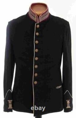 Nouvelle veste noire d'uniforme militaire impérial russe, manteau en laine pour homme.