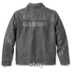 Nouvelles vestes en cuir faites à la main pour moto Harley-Davidson pour hommes avec logo Gaz et Huile.