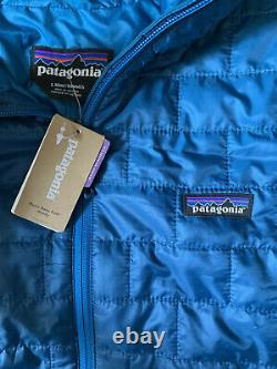 Nwt Patagonia Mens Nano Puff Hoody Zip Jacket Big Big Sur Blue 249 $