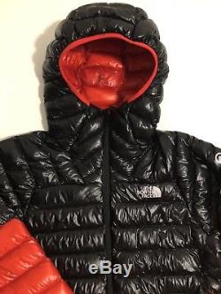 Nwt The North Face - Manteau À Capuche En Duvet Summit L3 Pour Hommes Noir-rouge Ardent Msrp $ 350