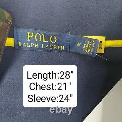 Polo Ralph Lauren Hommes Bleu Marine Vert Quatre Bouton Fleece Veste Taille Moyenne