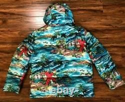 Polo Ralph Packable Down Puffer Hooded Jacket Lauren Hawaiian Tropical 398 $ XL