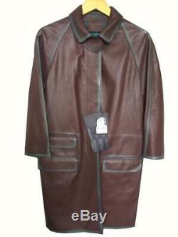Prada Manteau En Cuir Trench Veste Nappa Bicolore £ 2750 Marque New Vintage