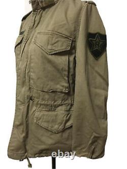 Ralph Lauren Denim & Supply Men Skull Patched Military Field Jacket Khaki Sz XL