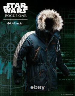 Rare! T.n.-o. Columbia Star Wars Rogue Un Capitaine Cassian Andor Rebel Parka Taille S