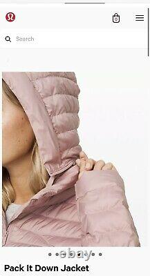 T.n.-o. Lululemon Pack It Down Jacket Rose Taupe-taille 6