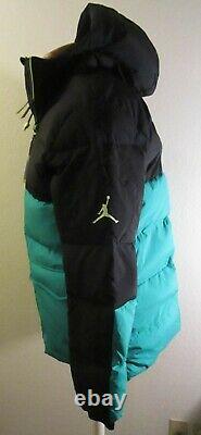 T.n.-o. Nike Air Jordan Jumpman Mens Down Fill Parka Jacket M Teal/noir Msrp$275