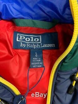 Tn-o Polo Ralph Lauren Capuche Downhill Skieur Cookie Puffer Vest Jacket New L