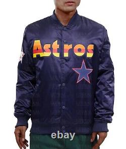 Veste Houston Astros faite à la main Unisexe Veste Bleue Parachute