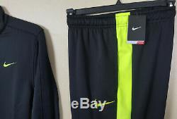 Veste Nike Dri-fit Survêtement + Pantalon Therma-fit Noir Volt Nouveau (grand Moyen)