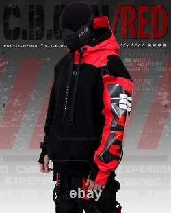 Veste Rouge de Techwear pour Hommes Pull à Capuche en Polaire Robuste Holygrail C. B. G-01/RED