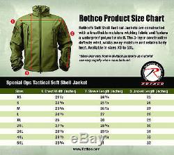 Veste Tactique Soft Shell Olive Imperméable Coupe-vent Respirante Rothco 9745