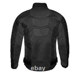 Veste d'armure textile imperméable noire pour moto ventée d'été
