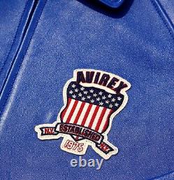 Veste de bombardier AVIREX American Flight Jacket Basket Ball Blue en cuir