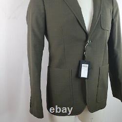 Veste de costume pour homme Joseph, vert olive, à poche poitrine unique, deux boutons, taille 48 / M.
