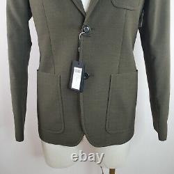 Veste de costume pour homme Joseph, vert olive, à poche poitrine unique, deux boutons, taille 48 / M.