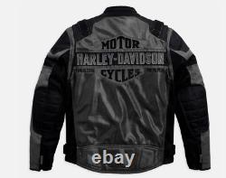 Veste de moto Harley-Davidson en textile et en maille, couleur noir mesh