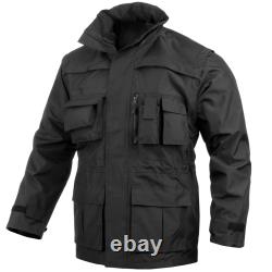 Veste de sécurité militaire à capuche avec doublure en polaire noire pour hommes de la marque MFH