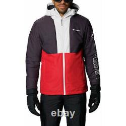 Veste de ski isolante pour homme Columbia Timberturner rouge, violet foncé, gris.